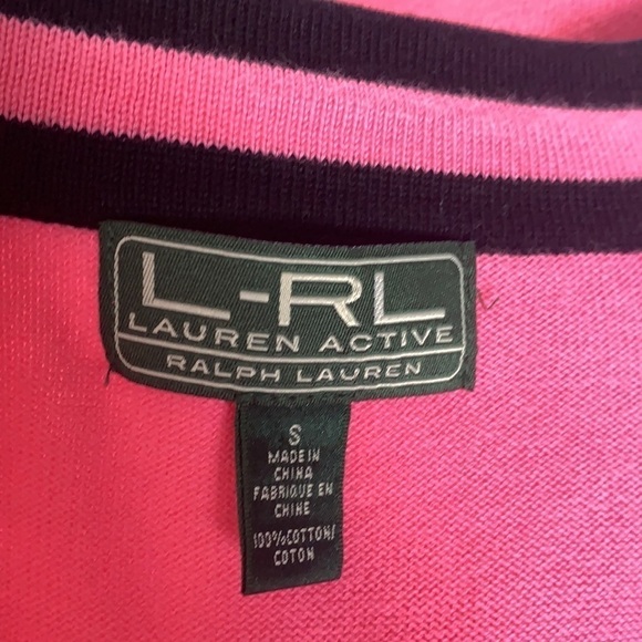 Lauren Active By Ralph Lauren Pink/Black 100% cotton Cricket Sweater Size S - Picture 7 of 11